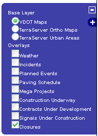 Map Layer Control Panel